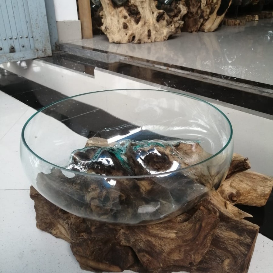 Pot Terrarium kaca Tiup glasswood Size 35 Cm VAS AQUARIUM MINI HIASAN MEJA KAMAR DEKORASI RUMAH