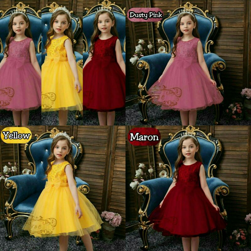 Dress Peri Anak Umur 4th-7th Baju Anak Perempuan Dress Anak Perempuan Gaun Anak Perempuan