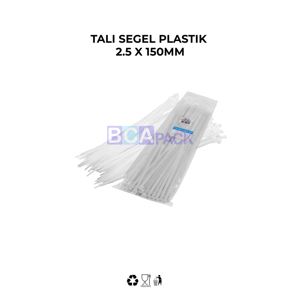 

TALI SEGEL PLASTIK 2.5 X 150 MM - KABEL TIES PUTIH - ISI 100 PCS