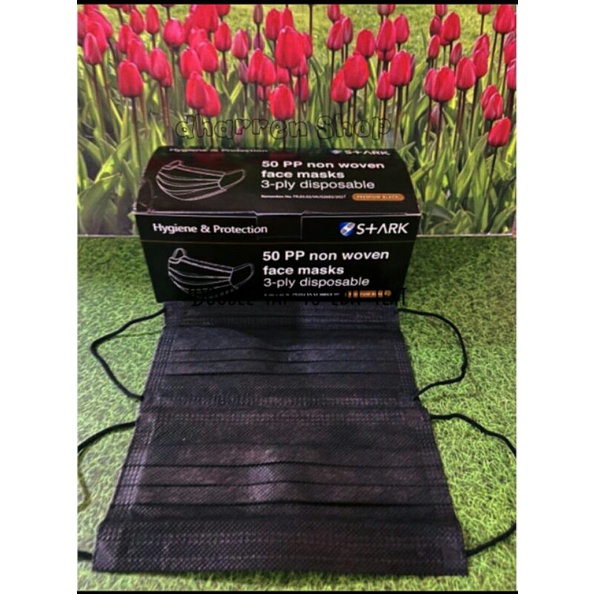 Masker Hitam Stark isi 50pcs/box