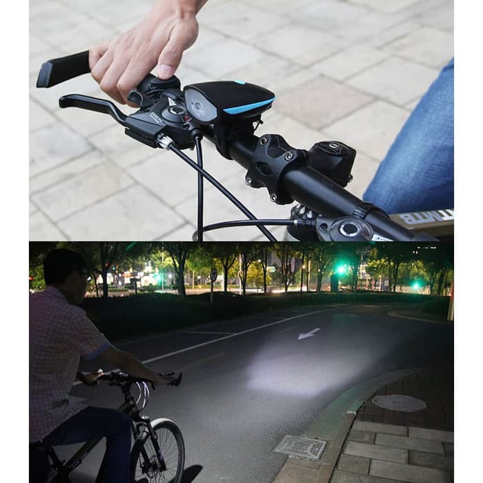 Lampu Sepeda plus Klakson Waterproof TaffLED