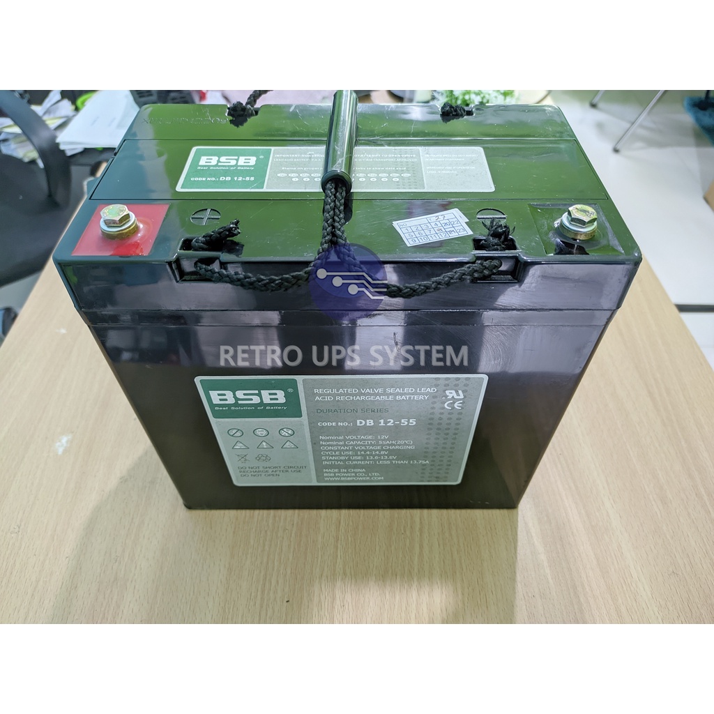 AKI BATERAI BATTERY UPS VRLA AKI KERING MERK BSB 12V 55AH GOOD QUALITY