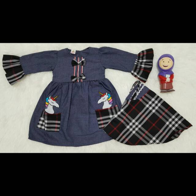 Baju Muslim Anak Bayi Perempuan Unicorn  Baju Gamis Bayi Baju Bayi Dress
