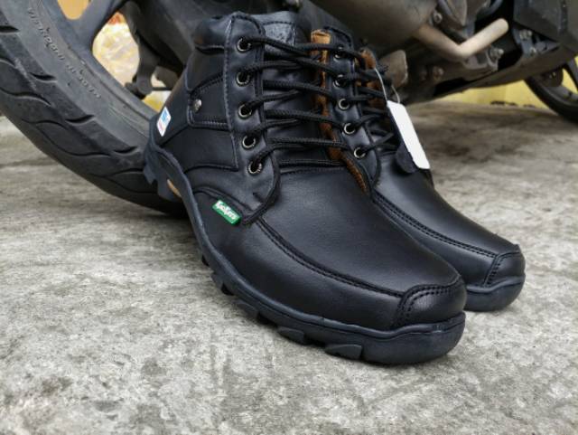 Sepatu kickers boots pria bahan kulit asli C1