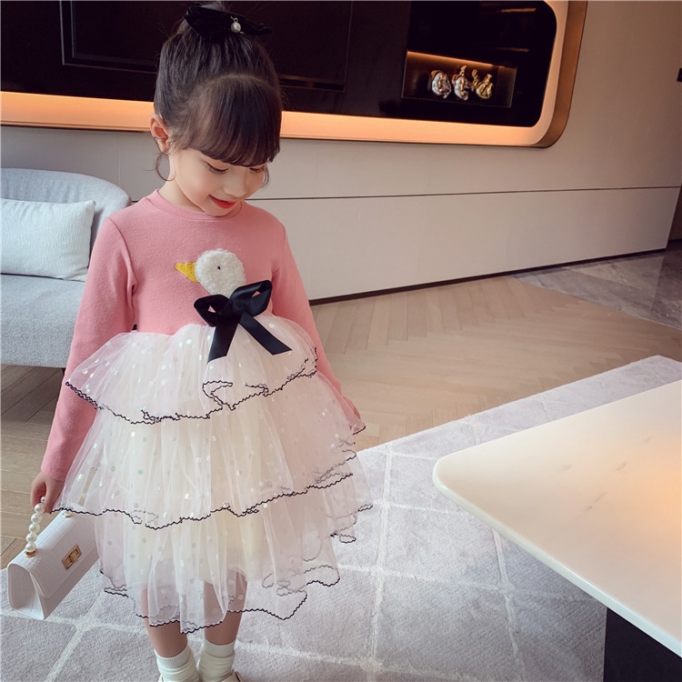 SALE DR111-Dress Anak Perempuan Tutu Confeti Duck