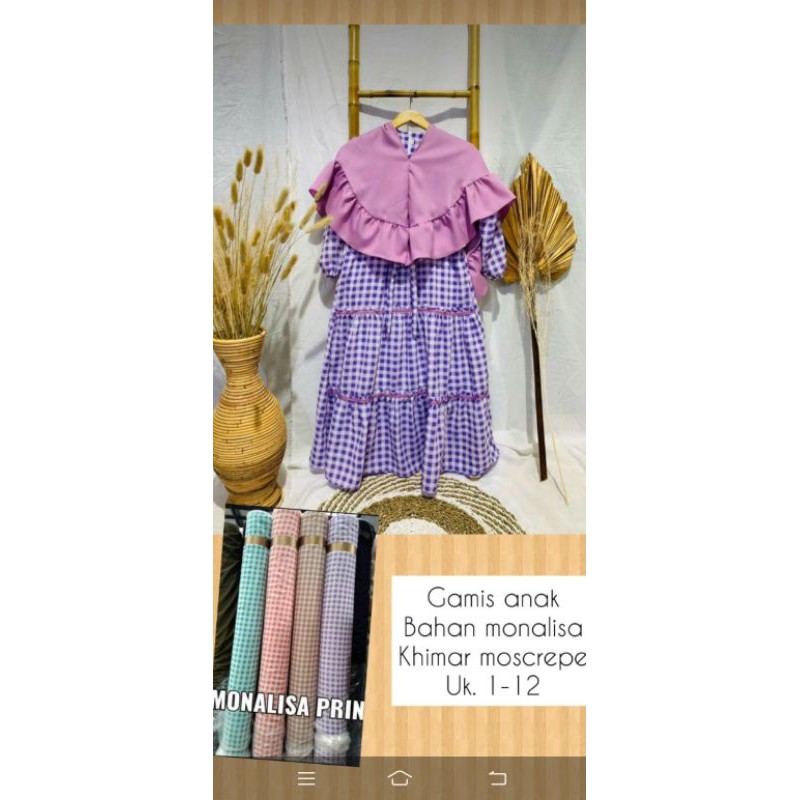 Gamis Anak motif Kotak