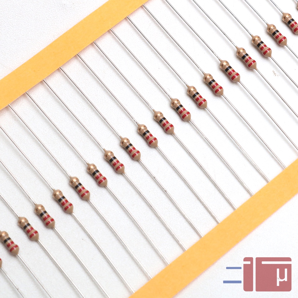 X10 Resistor 22R 22 Ohm 1/4W Karbon 5% Taiwan Kaki Tembaga