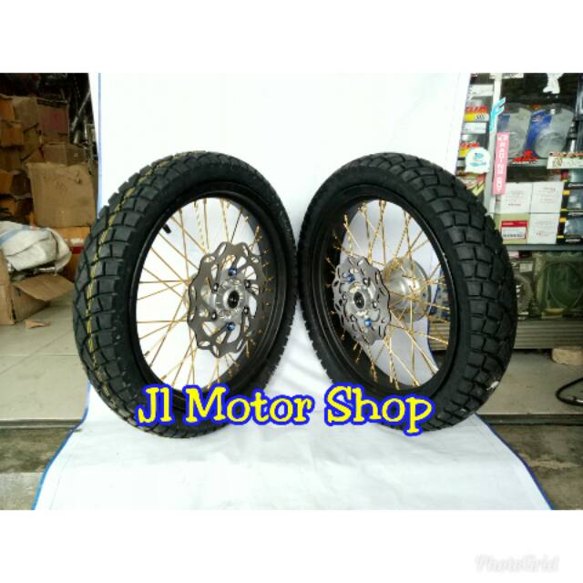 Paketan WHEELSET Honda CRF 150 L - Sepaket Velg SET Super Moto Honda CRF 150 L Plus Ban Swallow