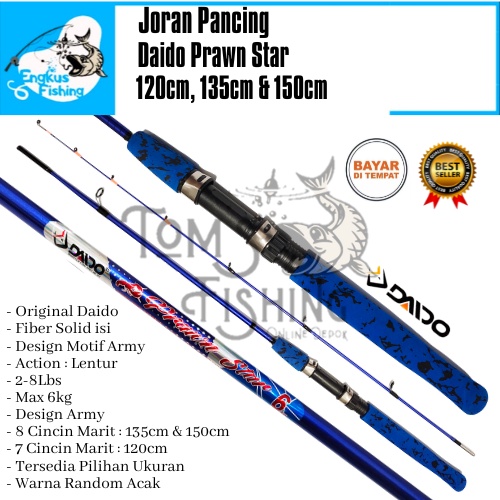 Joran Pancing Daido Prawn Star 100cm - 150cm (2-8Lbs) Lentur Murah Solid - Engkus Fishing