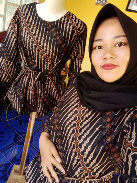 Batik Dolby Dolbi Dobby Doby Tenun Sutra Tulis Katun Atbm Baron Atasan Batik Wanita Sogan Srg308