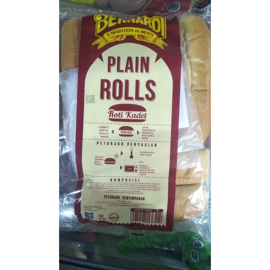 

BERNARDI ROTI HOT DOG 6S 300GR / PLAIN ROLLS