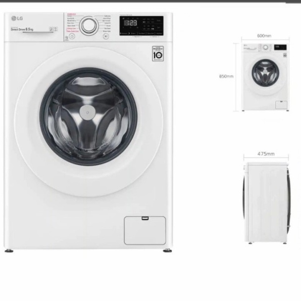 LG FV1285S5WS FRONT LOADING 8 ,5 KG  (NEW) (KHUSUS BANDUNG)