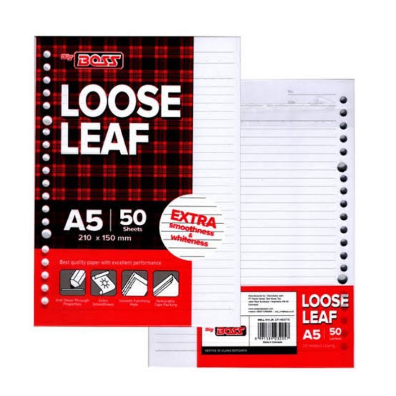 LOOSE LEAF JOYKO sedang  50 LBR A5 kertas file kertas