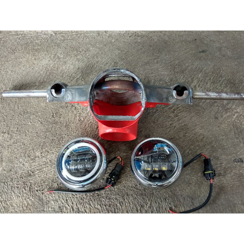 Batok stang stir Honda pispot batok stang stir Honda c50 c70 set daymaker 2 mode