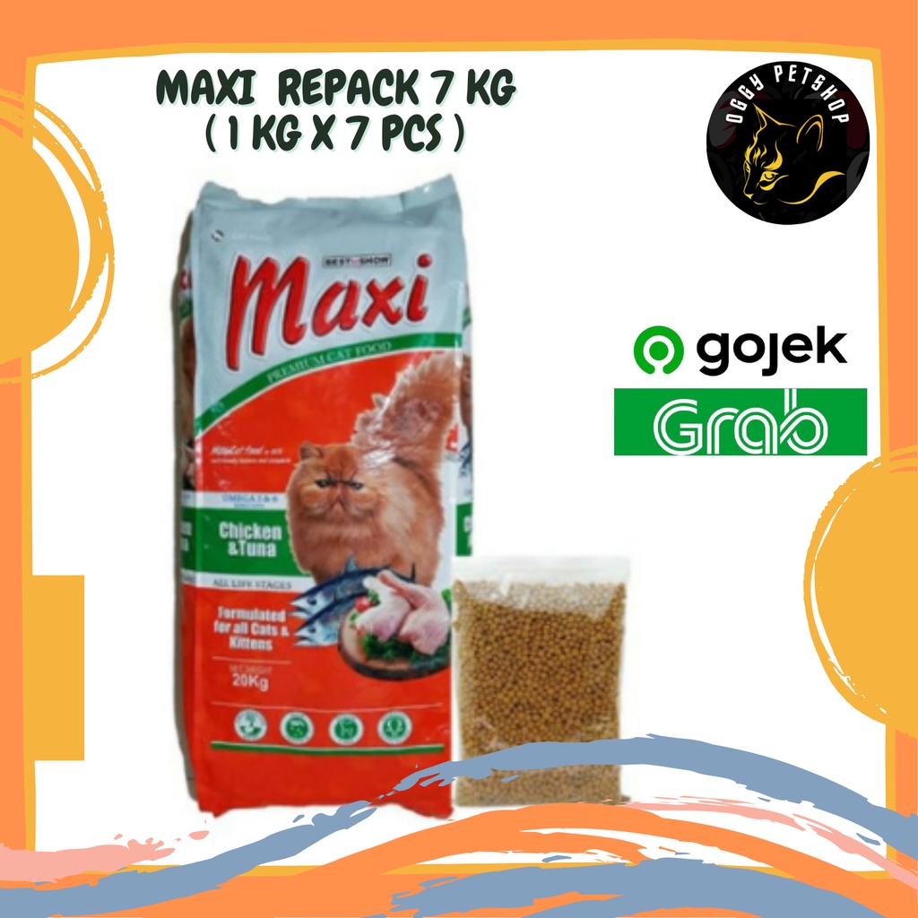 MAXI Makanan Kucing 7 Kg - Kemasan 1 Kg x 7 pcs Khusus GRAB/GOJEK