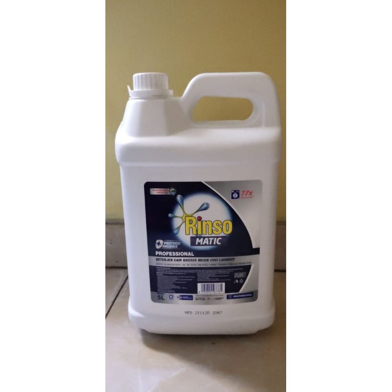 RINSO MATIC CAIR 5 LITER PROFESSIONAL UNTUK MESIN CUCI BUKAAN DEPAN DAN ATAS