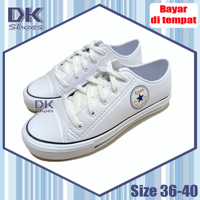 Sepatu Karet Komin 36-39 / Sepatu Wanita / Sepatu Sneakers Kets Putih Wanita