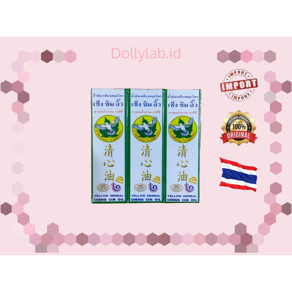 Cheng Cheng Oil Thailand Original Aroma Eucalyptus Flavour Minyak Angin Inhalant Herbal Roll On Biru 23 ml 100% ORIGINAL