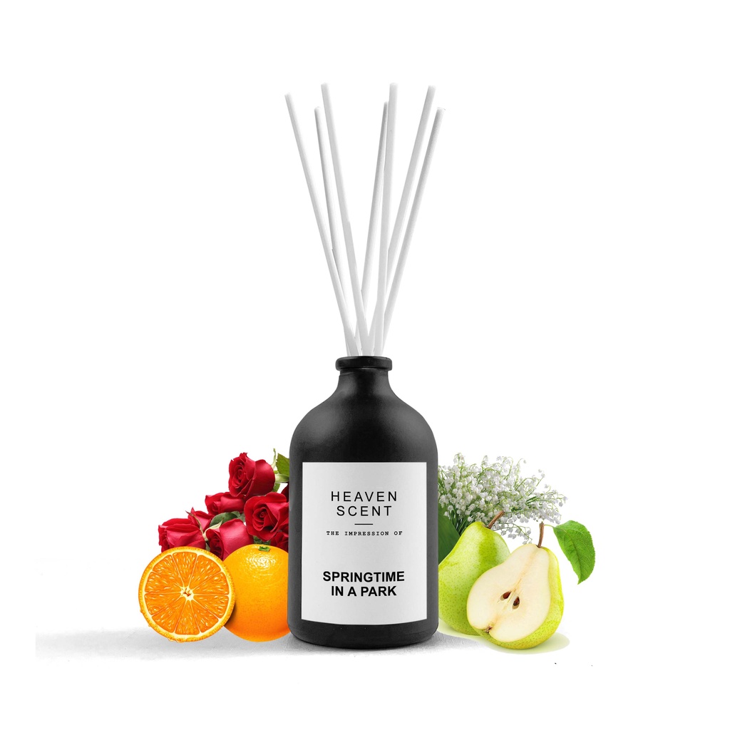 HEAVEN SCENT Luxury Reed Diffuser 100ml - Pengharum Ruangan Aromaterapi Inspired by Fragrances-SPRINGTIME IN A PARK