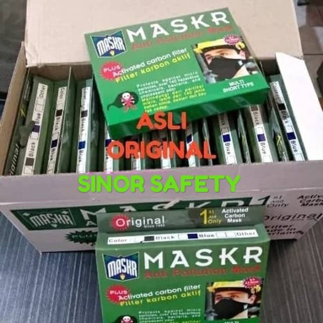 ORIGINAL Masker Karbon Aktif MASKR Short Pendek Safety Motor Biker