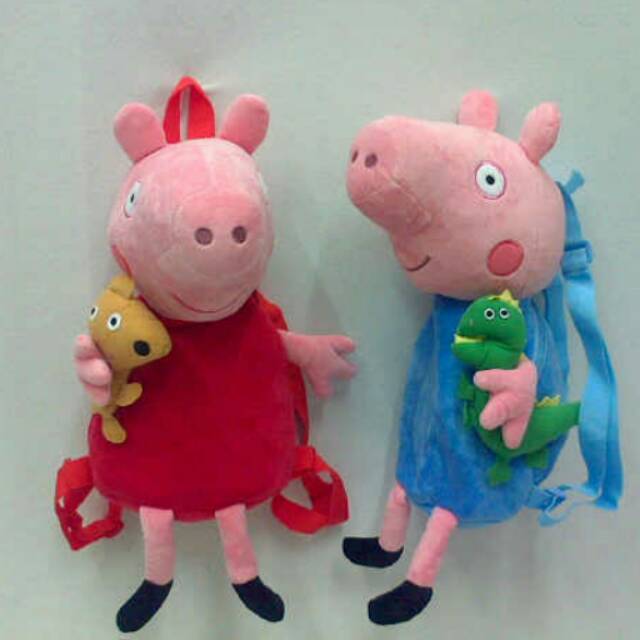 TAS RANSEL ANAK KARAKTER BONEKA PEPPA PIG FULL BODY IMPORT