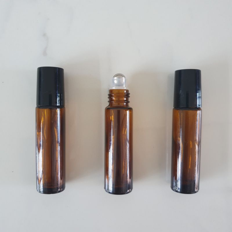 Botol Amber Kaca Roll On 10ml - Transparan