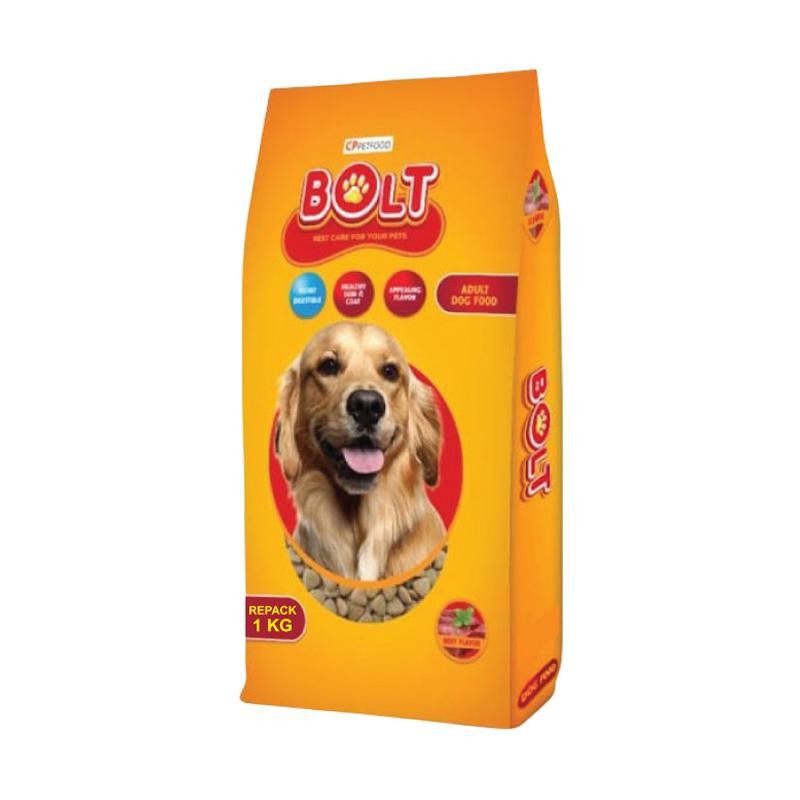 MAKAN ANJING BOLT DOG FOOD REPACK1 KG SEKELAS CANIN DOG BEEF