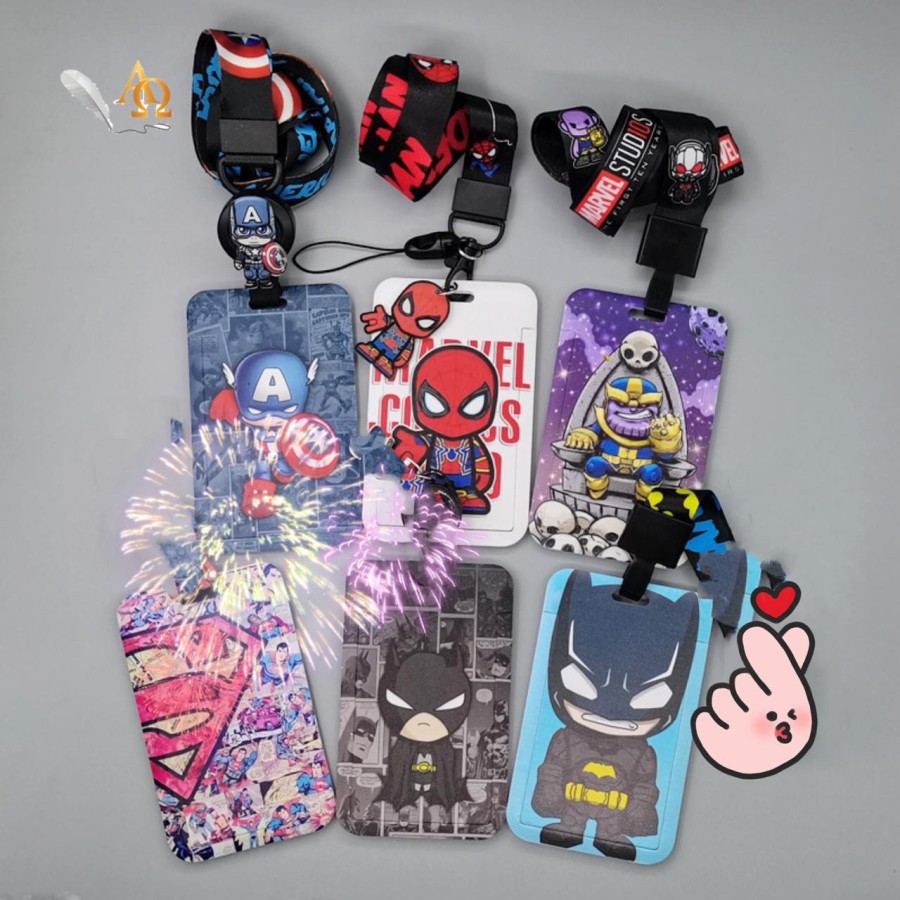 

Tempat Kartu Unik / Card Holder Model Tali Motif Super Heroes Keren