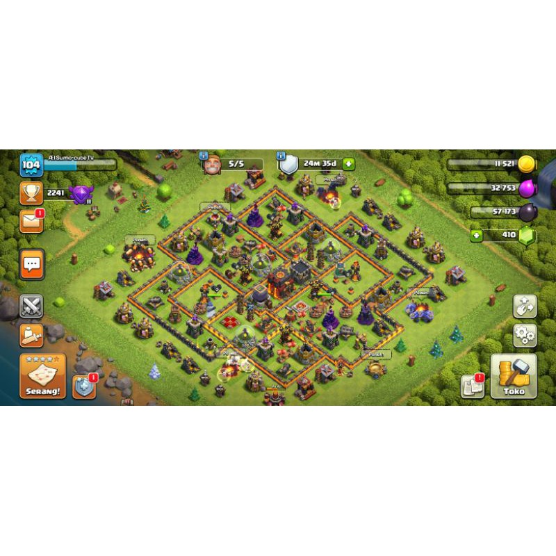 AKUN CLASH OF CLANS TH 10 AQ ON SKIN