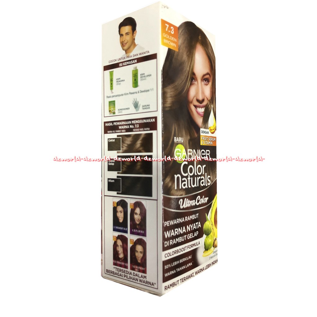 Garnier Color Natural 7. 3 Golden Brown Coklat Emas Cat Rambut Ultra Color Hair Color Pewarna