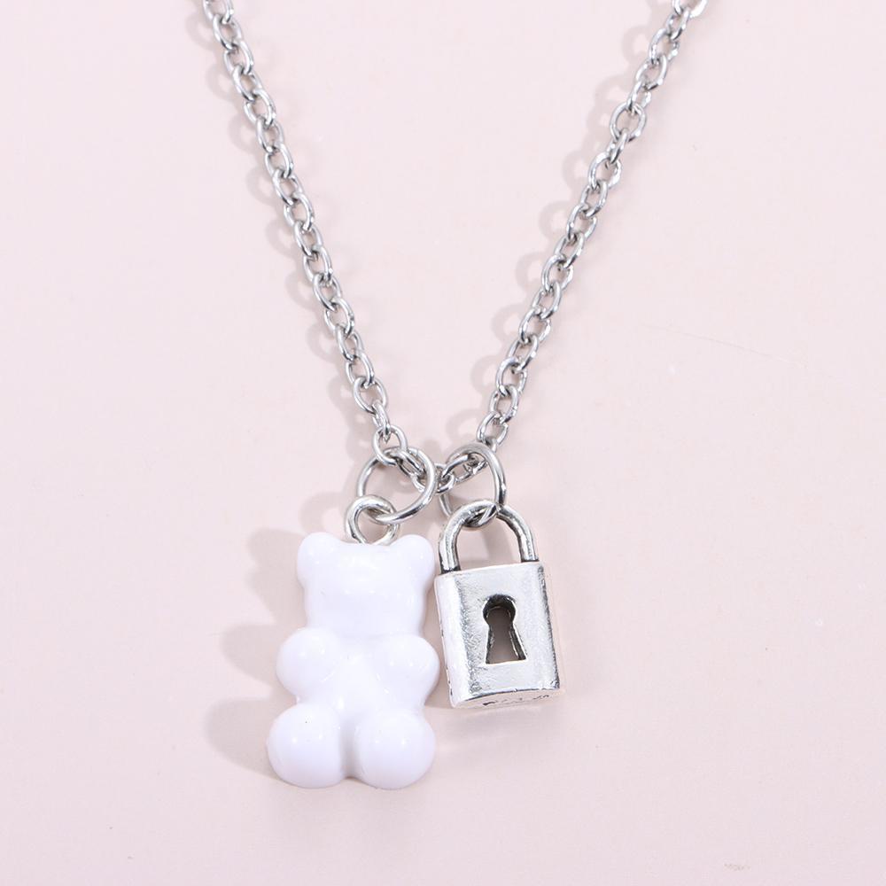 Lily Bear Liontin Kalung Trendi Glamour Hadiah Pesta Rantai Ganda Liontin Choker