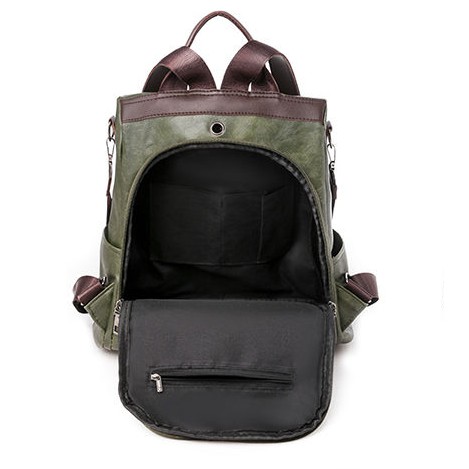 BJ2495 - BLACK/BROWN/GRAY/GREEN - TAS RANSEL BACKPACK KULIT SINTETIS FASHION WANITA BAGSTORE JAKARTA TERLARIS JT495 CR7551 BQ3087 LT1807