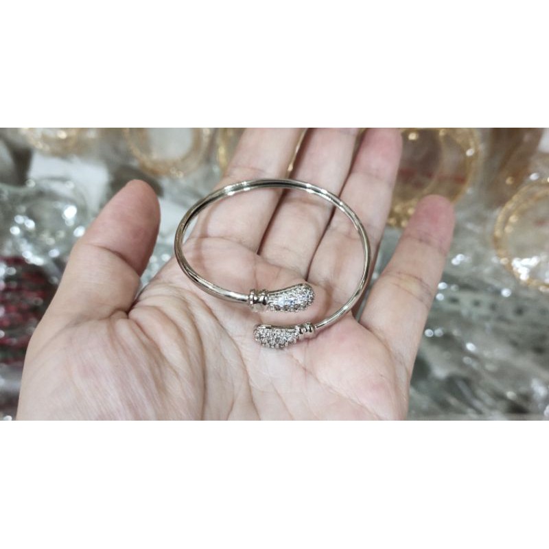 Fifi Fashion Gelang Bangle Anak Mata Model Perhiasan Lapis Silver C06 28#