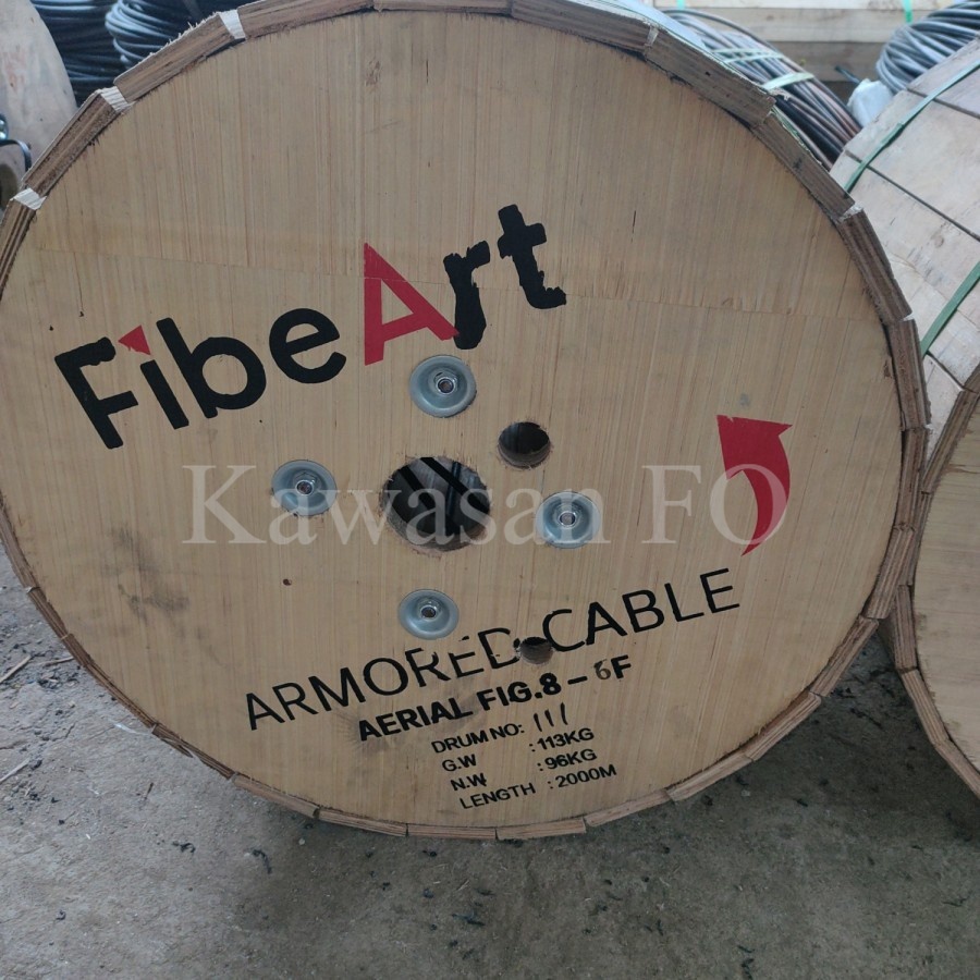 KU 6 Core Fig8 Armored / 6 Core Fig8 Bulat Panjang 2KM FIBER TEKNO
