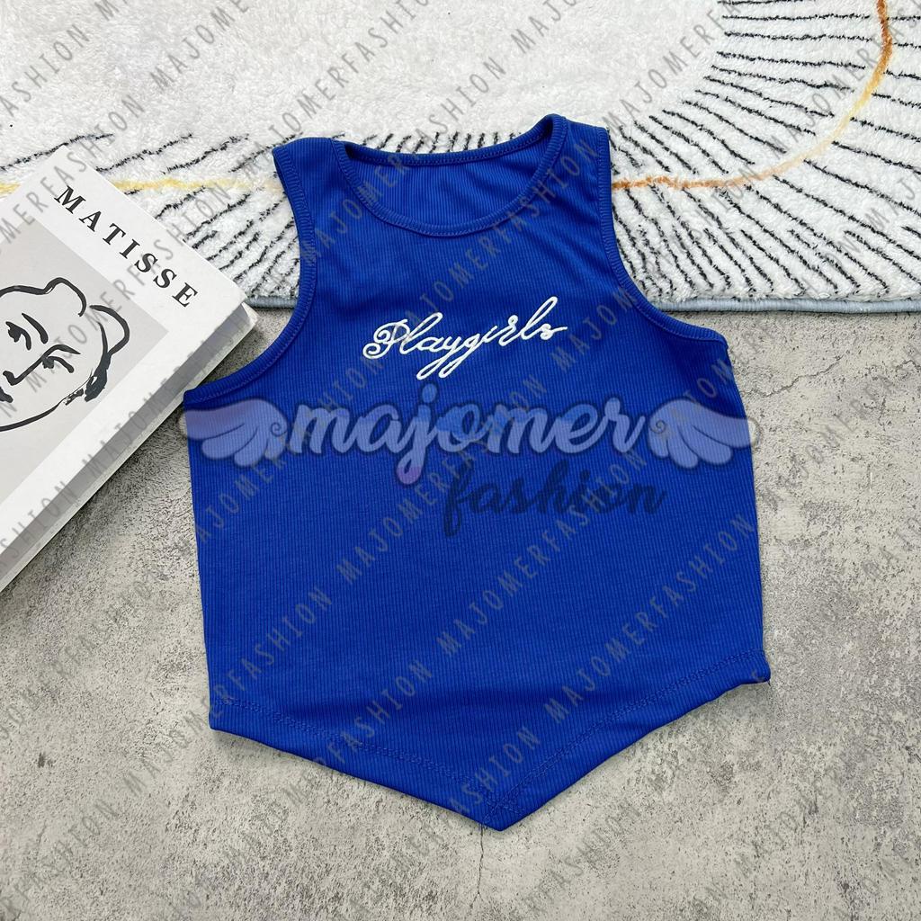 Majomer | Playgirls Crop Tank - Atasan Tanktop Wanita Bordir