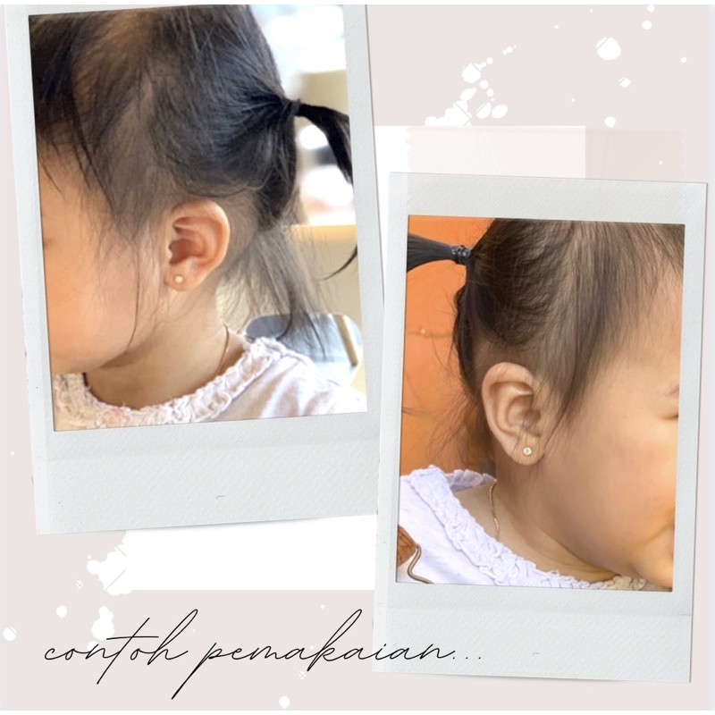 Anting Stud Bayi/Anak/Dewasa Model Mata Elang Emas