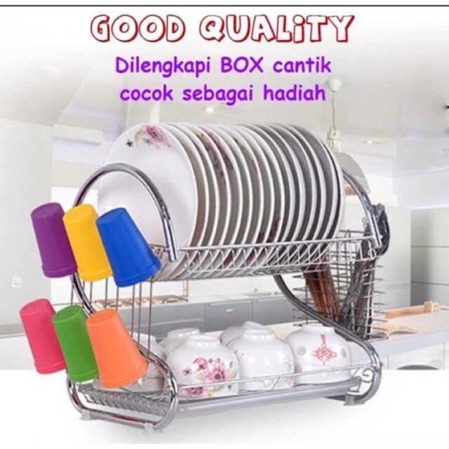 RAK PIRING STAINLESS 2 LAYER 2TINGKAT Shopee Indonesia RAK PIRING STAINLESS 2 LAYER 2TINGKAT Shopee Indonesia
