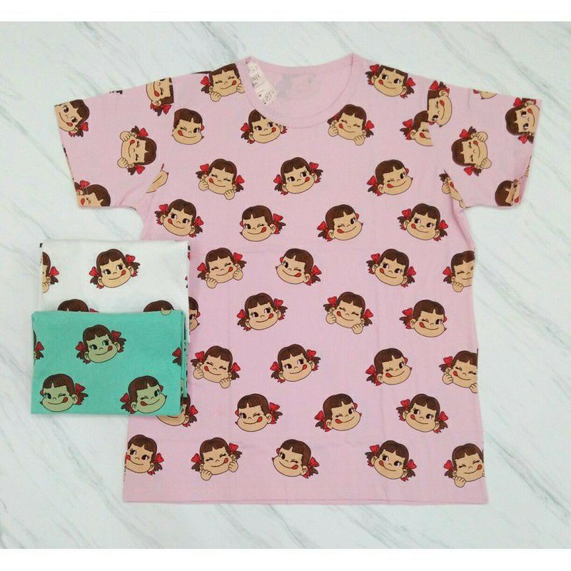 Kaos Katun Tshirt Oversized Jumbo Karakter Milky Peko Chan Oreenjy
