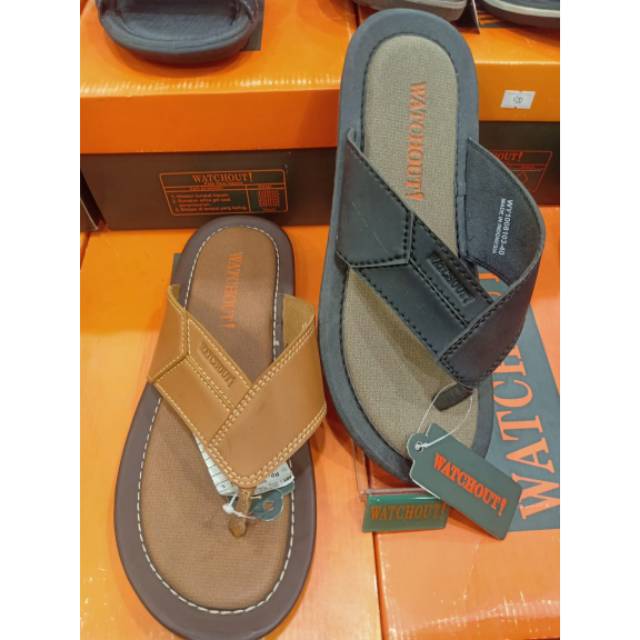 Sandal casual kulit model jepit watchout shoes
