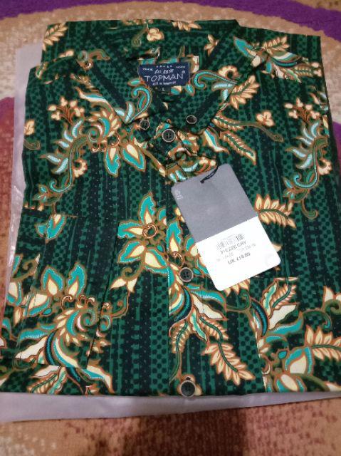 Credomenstore 1326 1327 Kemeja Batik Pria Lengan Panjang Hijau Maroon