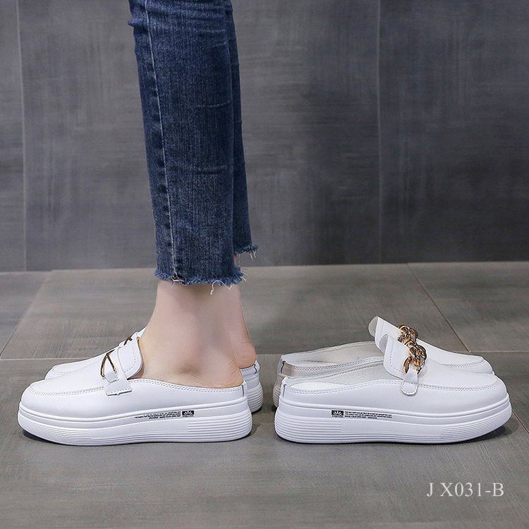 SEPATU MULES WEDGES WHITE FASHION DALE  X031-B