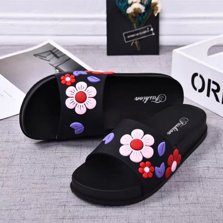 SANDAL WANITA SELOP KARET KARAKTER FLOWER