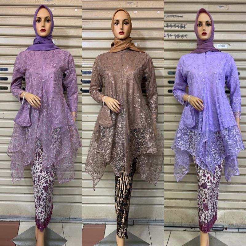 Hanania Kebaya / Set Tunik Umbrella Busui Friendly / Set Tunik Kebaya Modern / Set Tunik Kebaya Original Tulle Mewah / Kebaya Terlaris