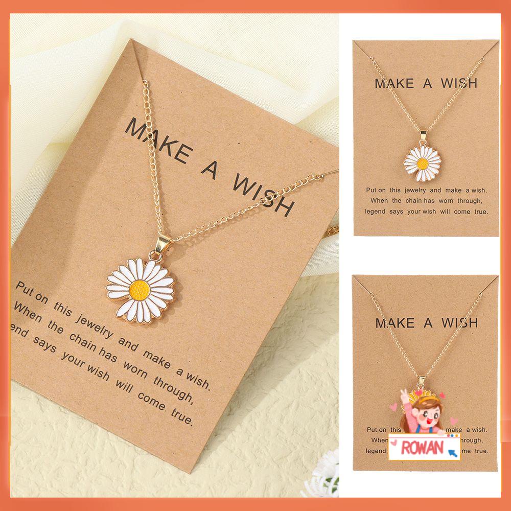 ❈ROWAN❈ Fashion Daisy Flower Necklace Novelty Neck Jewelry Sunflower Necklace Metal Pendant Cute Choker Adjustable Collar/Multicolor
