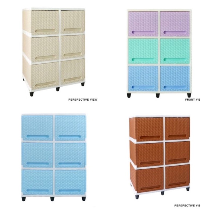 Lemari PLastik Double CLUB FLip Susun 3