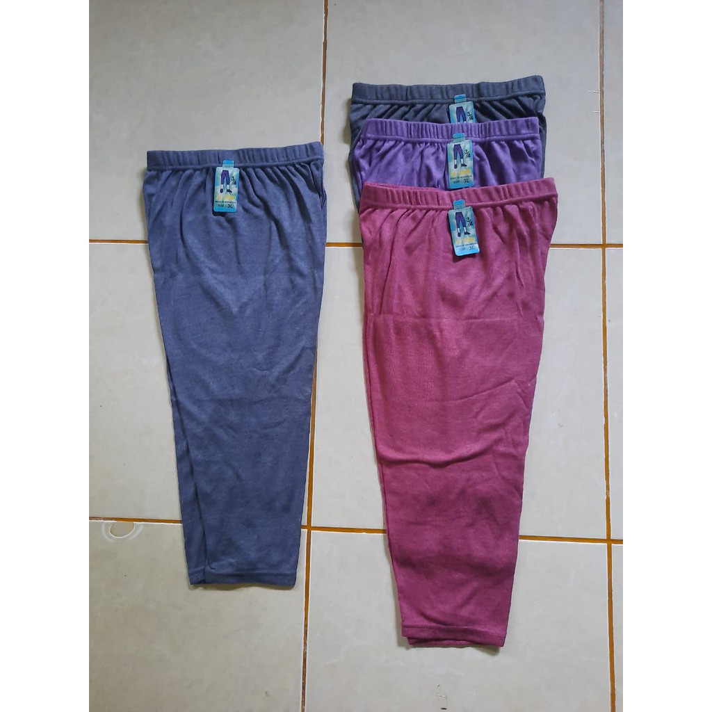 (1LUSIN / 12 PCS) Legging Polos Panjang 3/4 Standart / Celana Legging / Celana Legging