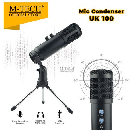 ITSTORE M-Tech Original MIC Microphone Condenser UK100 with Noise Cancelling UK-100  Mtech USB