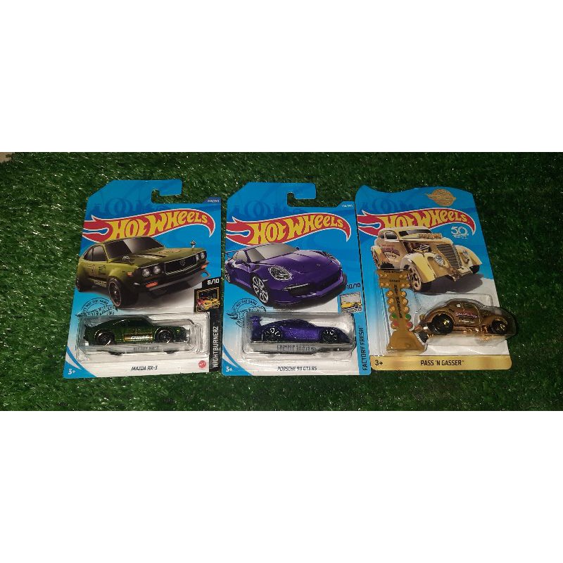 Hot wheels mazda rx 3 &  pass n gasser  & porsche 911 gt3 rs