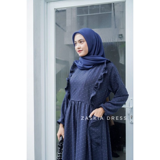 Zaskia Dress/gamis Crinckle Uragiri/gamis polos