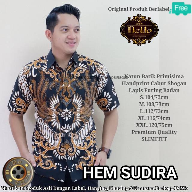 ATASAN TRADISIONAL KEMEJA BATIK PRIA PREMIUM [ORI SOLO]KEMEJA  PRIA LENGAN PENDEK ORI SOLO EKLUSIF X